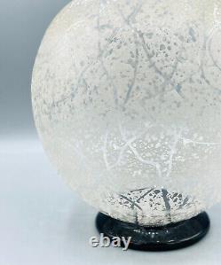 Vase Boule Art Deco En Verre Grave A L'acide Signe Daum Nancy France Vers 1930