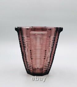 Vase Cristal Czech Art Déco Art Glass Moser Bohème Signé Tchécoslovaquie