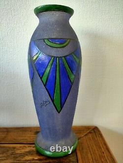 Vase Français Art Déco signé en partenariat avec Daum dans les années 30