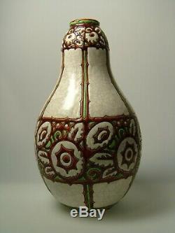 Vase art déco signé Charles CATTEAU, BOCH Frères LA LOUVIERE D. 983 Keramis