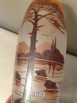Vase signé Joma. Art déco (1925-1940). Décor lacustre