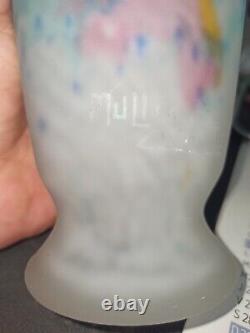 Vase signé Muller frères Luneville en pate de verre art déco