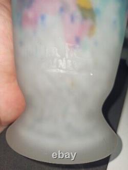 Vase signé Muller frères Luneville en pate de verre art déco