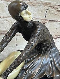 Vintage Grand Art Déco Danseuse Dimitri Chiparus Bronze Sculpture Signée Figure