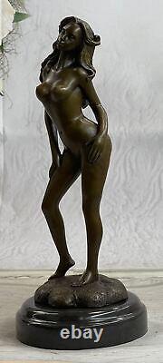 Western Art Déco Sculpture Nu Femme Fille Signée Bronze Statue Fonte Cadeau